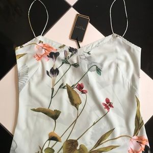 TED BAKER LONDON Floral/Bird Print Cami Size M NWT